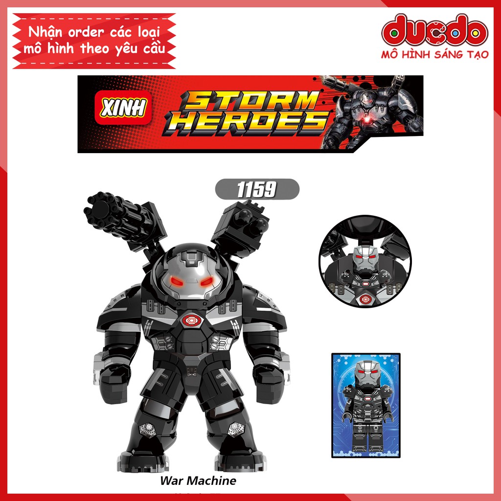 [Có ảnh hướng dẫn lắp] Bigfig War Machine - Đồ chơi Lắp ghép Xếp hình Mini Minifigures Big Fig Iron Man XINH X1159