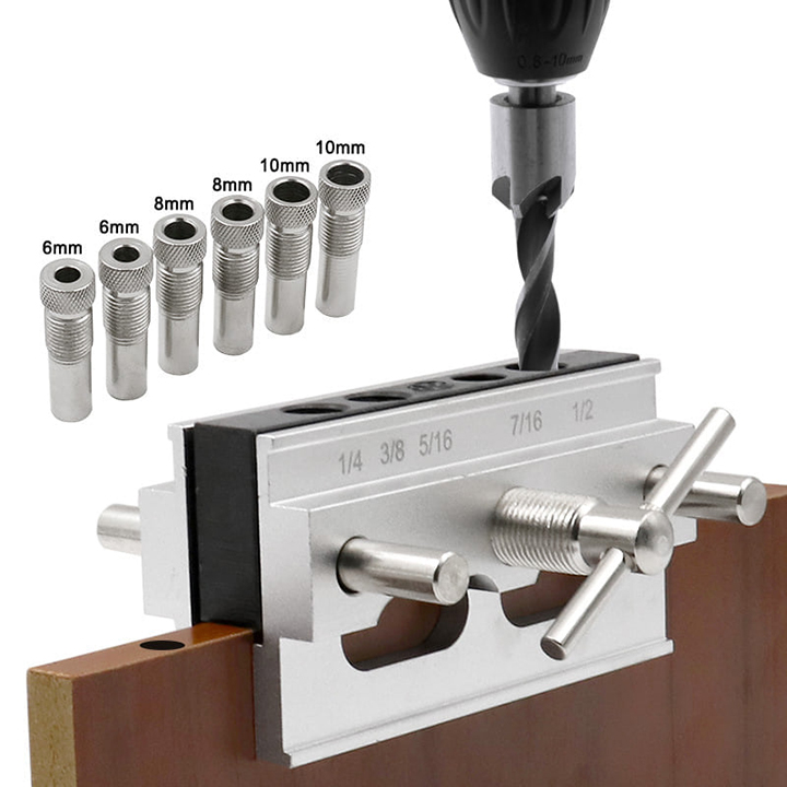 Bộ cữ khoan chốt gỗ ghép mộng thẳng kẹp lấy tâm tự động