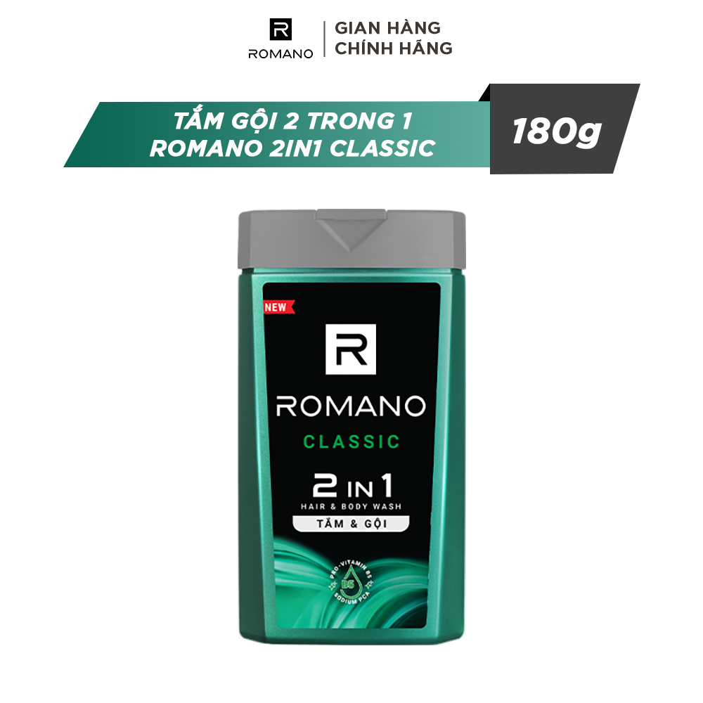 Tắm gội 2 trong 1 Romano 2in1 Classic 180g/chai