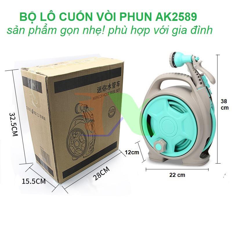 bộ vòi rửa xe, tưới nước cây đa năng 12m kèm đầu phun 6 trong 1 có chức năng điều chỉnh tia nước tiện lợi - Bộ Vòi Rửa Xe kiên cố, gọn nhẹ, linh hoạt, thu cuộn ống dễ dàng