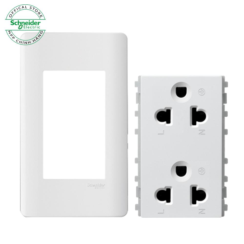 COMBO 3 bộ ổ cắm đôi 3 chấu16A Zencelo A - Schneider Electric
