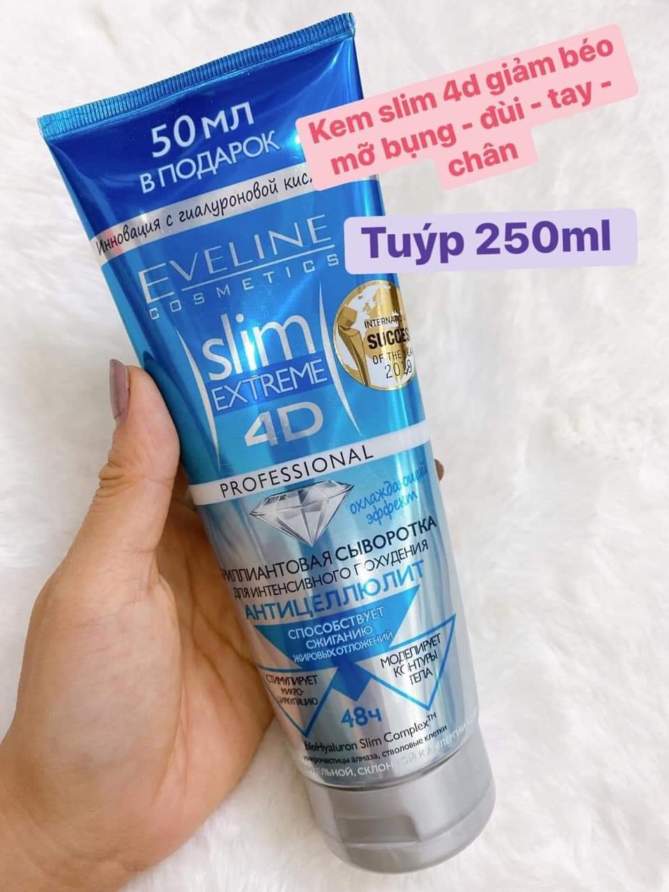 Kem tan mỡ 4D Nga, Kem tan mỡ lạnh Nga tinh thể Kim Cương Eveline Slim Extreme