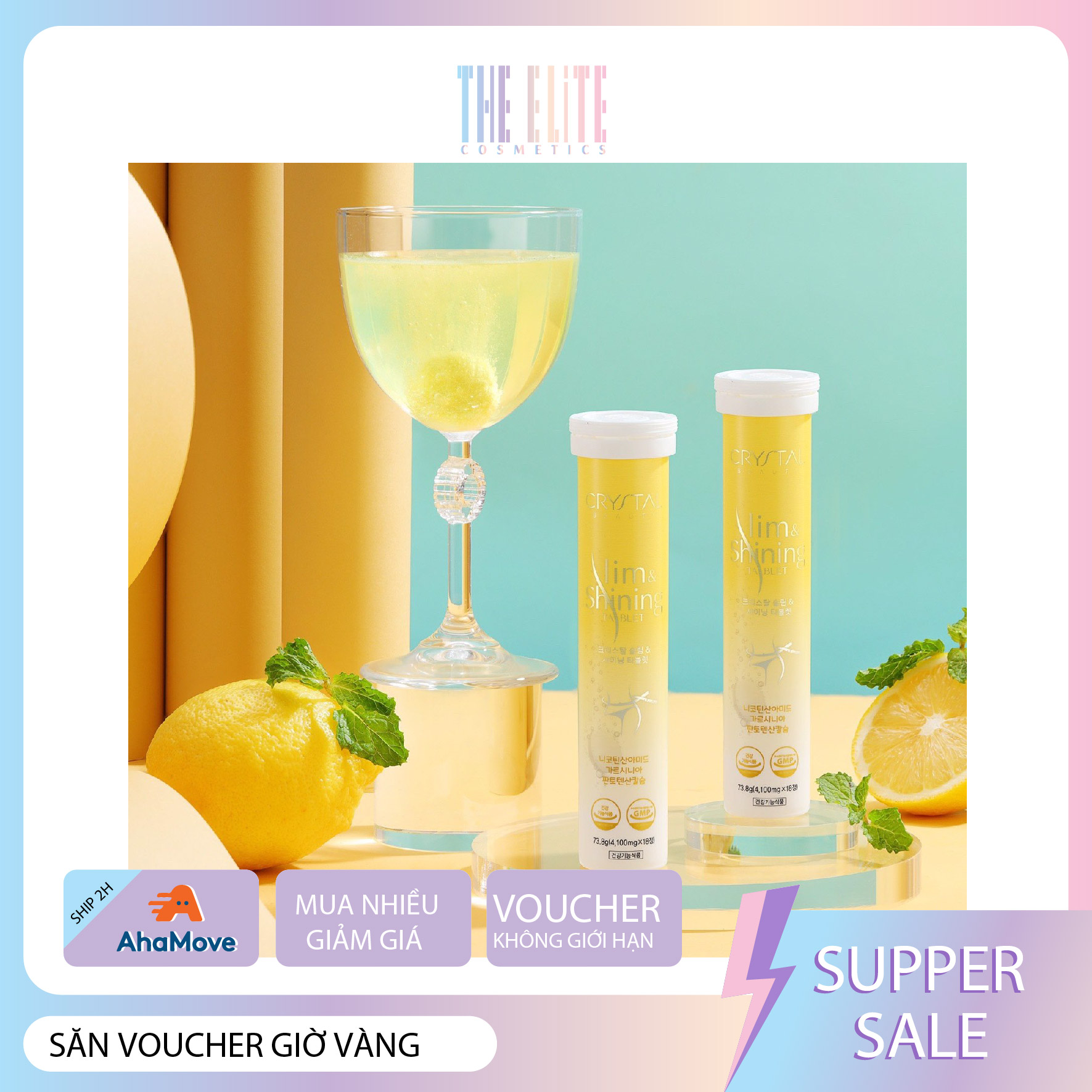 Viên sủi giảm cân & làm trắng da Crystal slim hàn quốc chính hãng