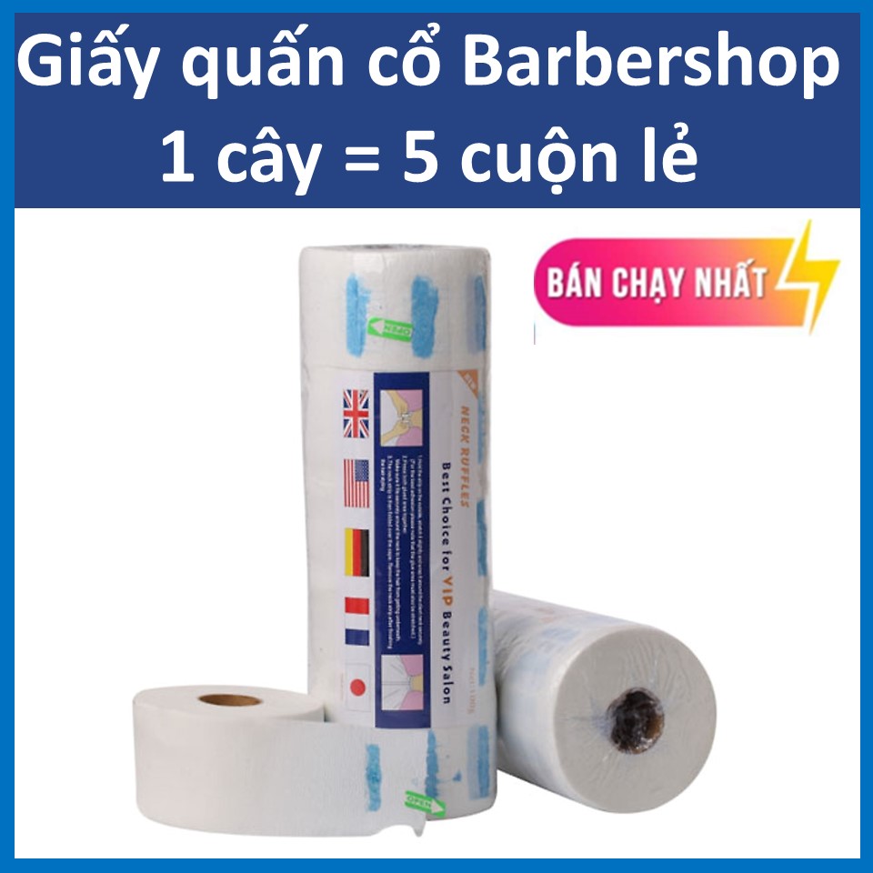 Giấy quấn cổ cắt tóc dành cho barbershop/salon 1 cây 5 cuộn 100 tờ/cuộn