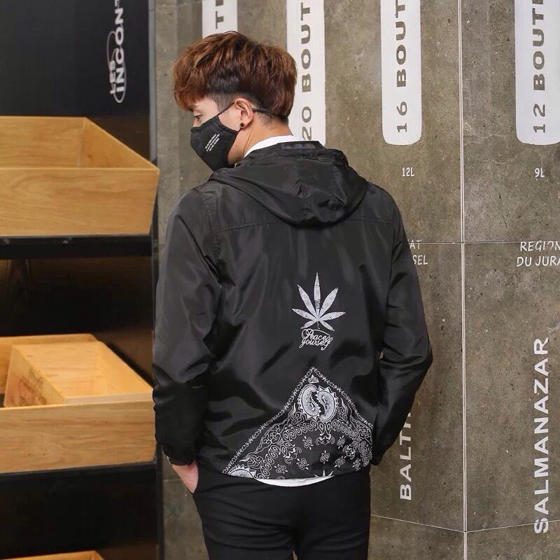 Áo khoác dù nam 2 lớp phối lá cỏ CANADA siêu chất ngất cho ae