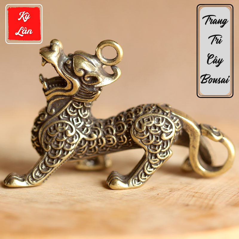 Tượng Đồng Thau Hình Kỳ Lân Cái - Kích Thước: 4.9 x 3.3cm