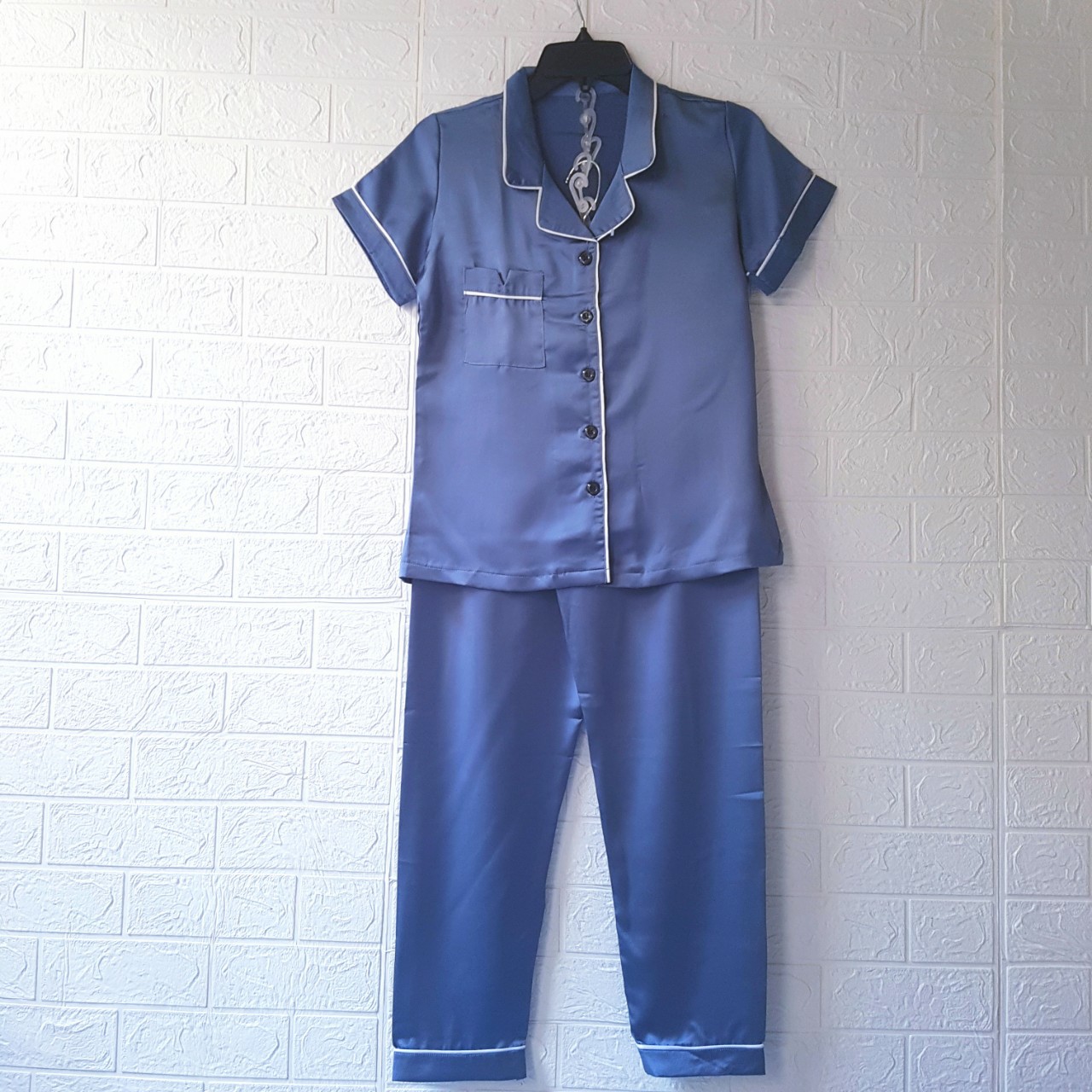 Pijama satin lụa dài tay ngắn cao cấp