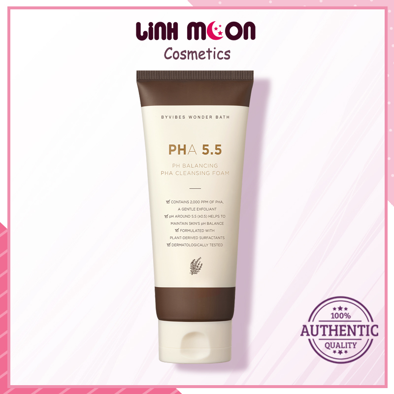 Sữa rửa mặt byvibes wonder bath pha 5.5 ph balancing pha cleansing foam