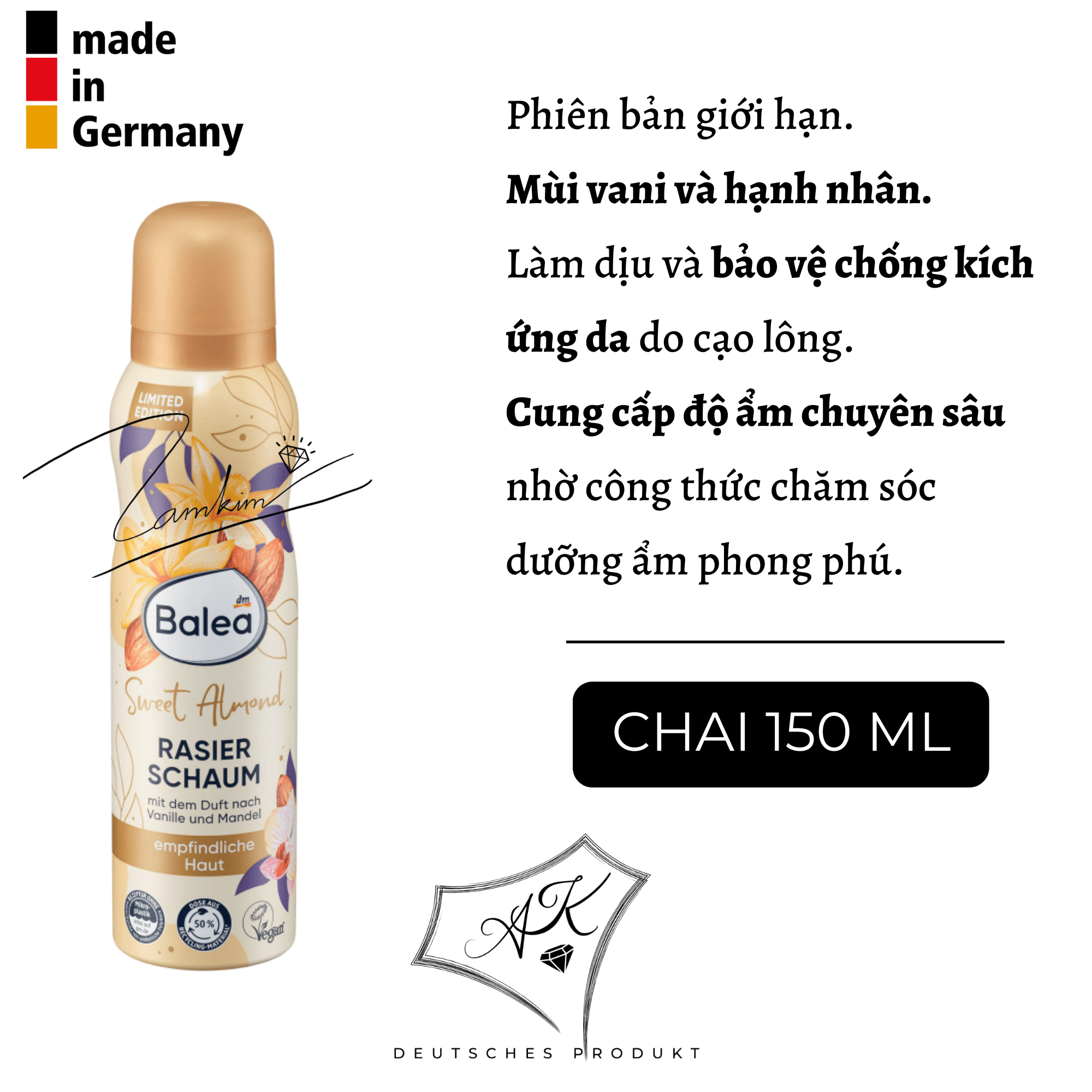 Bọt, gel cạo lông, tẩy lông nội địa Đức - Balea - Bơ sáp cạo lông toàn thân cho nữ