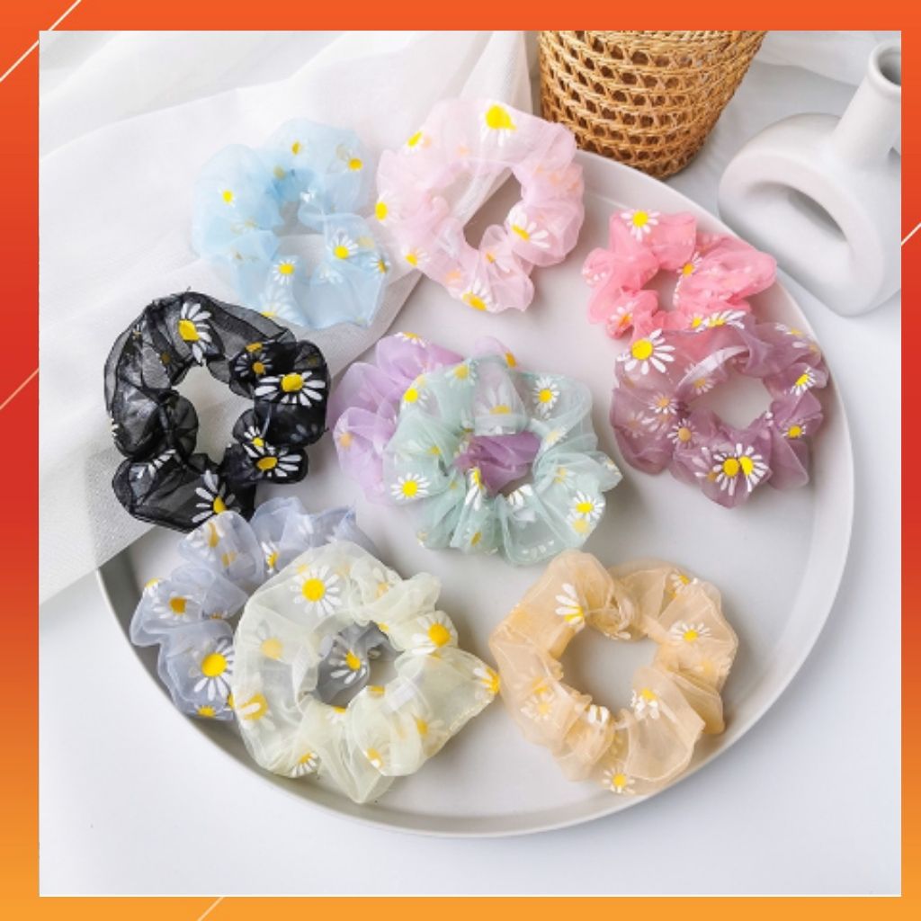 Dây buộc tóc Scrunchies nhiều họa tiết hottrend 2020 (combo 2 chiếc)