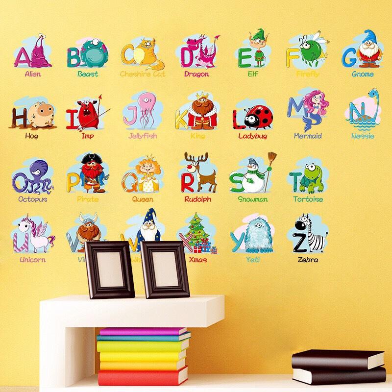 Decal dán tường chữ cái tiếng anh cho bé học hỏi