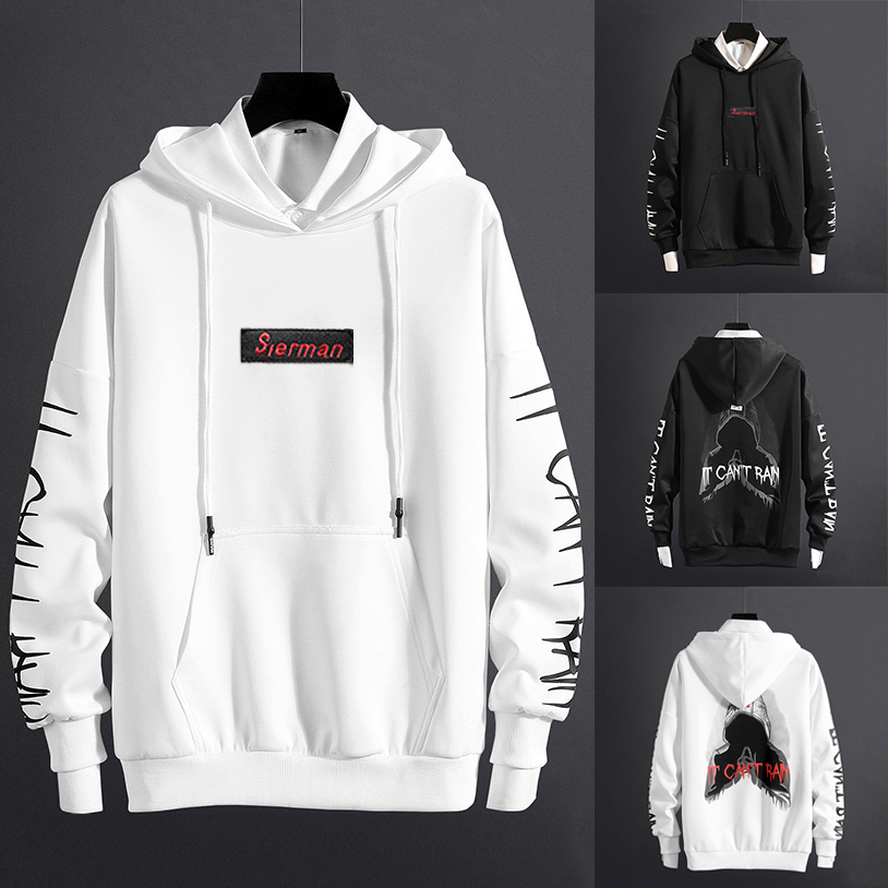 [ Free Ship Max ] Áo Hoodie Nỉ Dày Dặn Mũ Trùm Họa Tiết SIERMAN Phối Chữ Dọc Tay IT CAN’T RAIN In Hình Người Mặt Sau Phong Cách Đường Phố Thời Trang Hot Trend Sành Điệu  Glamour MEN TOP 155