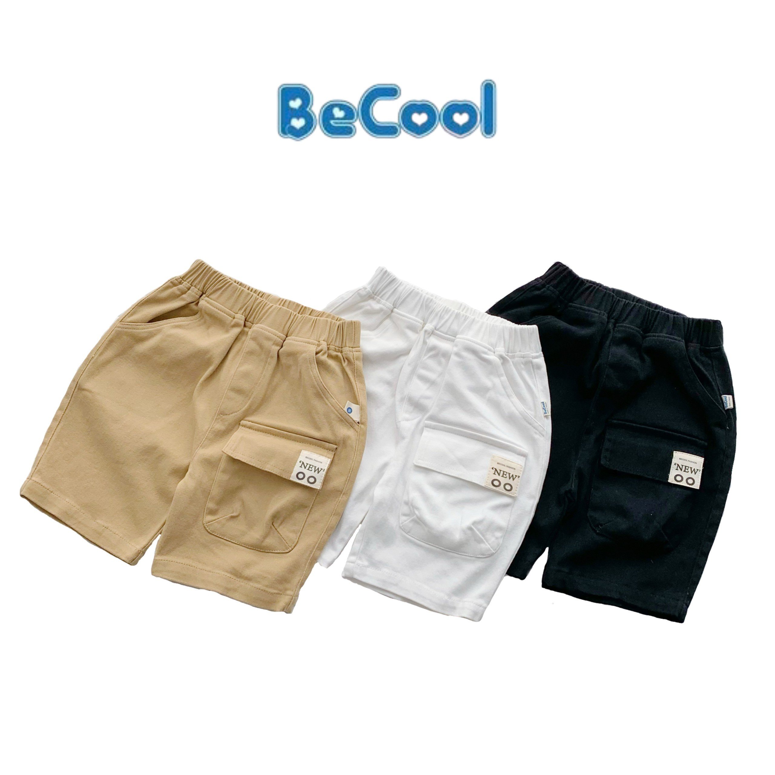 Quần đùi ngố kaki cho bé trai becool túi đôi mắt chất kaki mềm mịn cao cấp quần cho bé từ 10-26kg