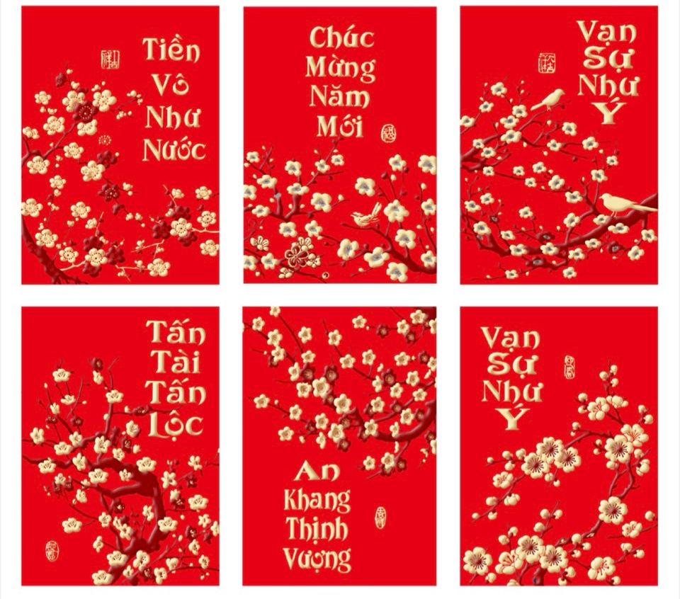 60 Cái bao lì xì nhung cao cấp nhiều hình