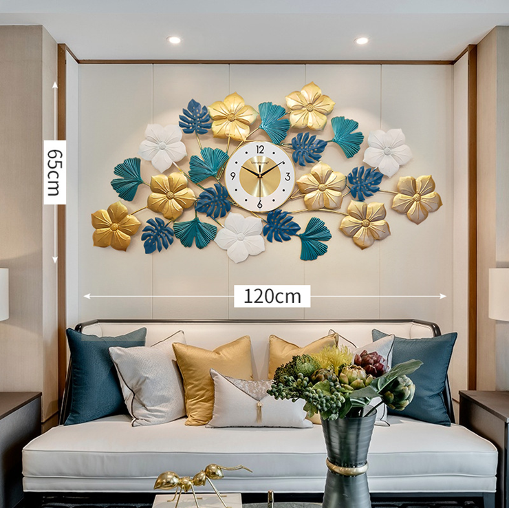 Đồng hồ treo tường hình lá nằm ngang 568 trang trí phòng ,làm quà tặng tân gia , khách sạn , phòng khách rất đẹp và sang trọng cho phòng khách rộng và đẹp(lá nằm ngang)