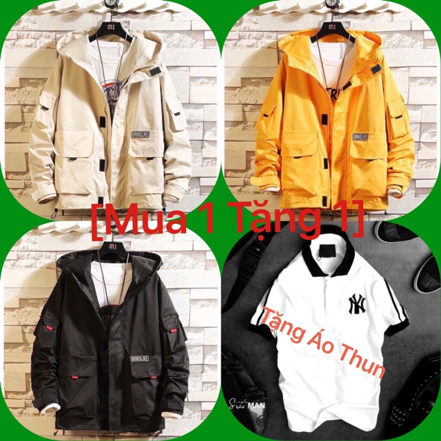 [Mua 1 Tặng 1] Tặng kèm áo thun nam cao cấp - Áo khoác kaki nam BRNISLIKE cao cấp 3 màu