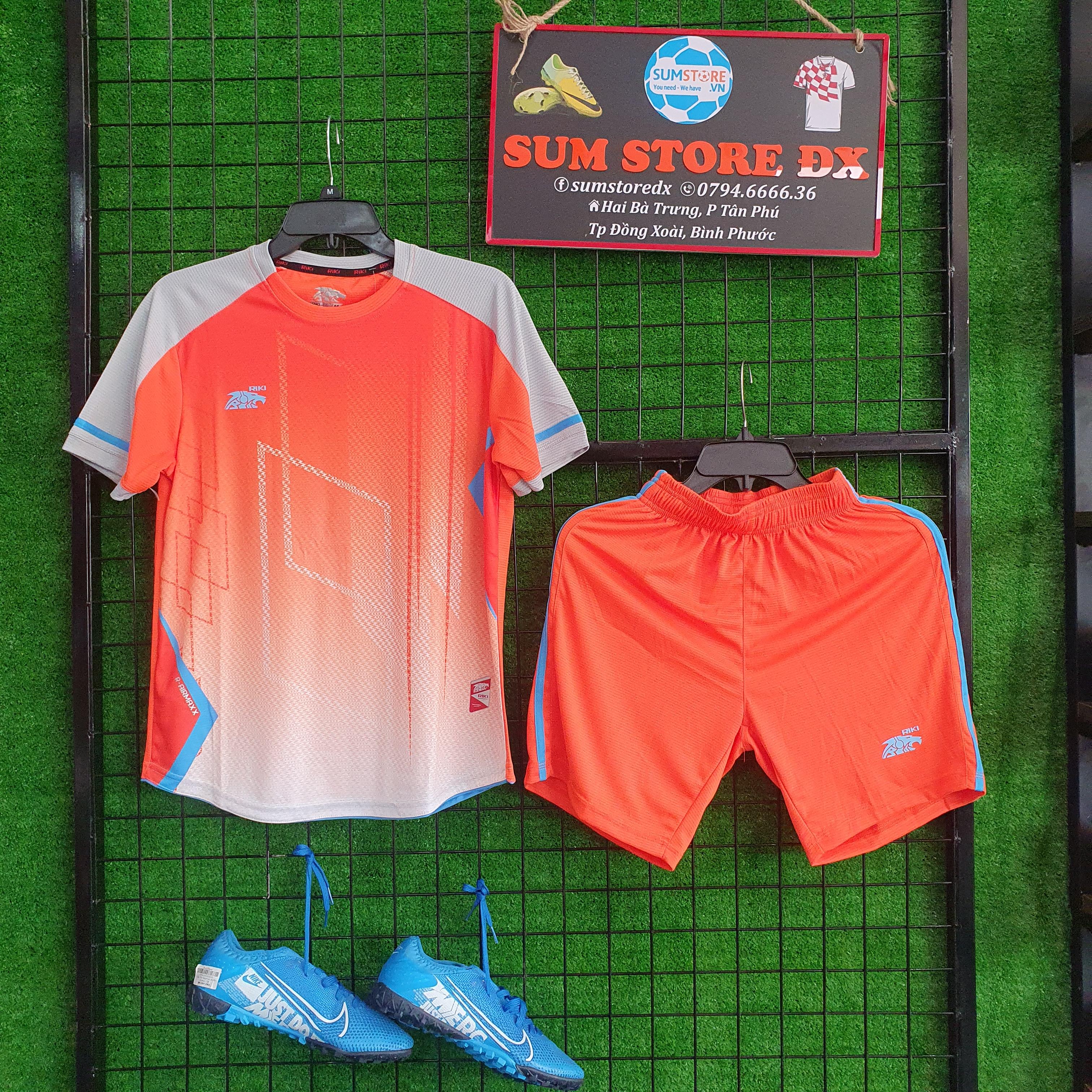 Đồ Đá Banh Không Logo Mẫu Mới, Cực Đẹp RiKi Gem Cam Xám – Đồ Thể Thao Nam Nữ 2021