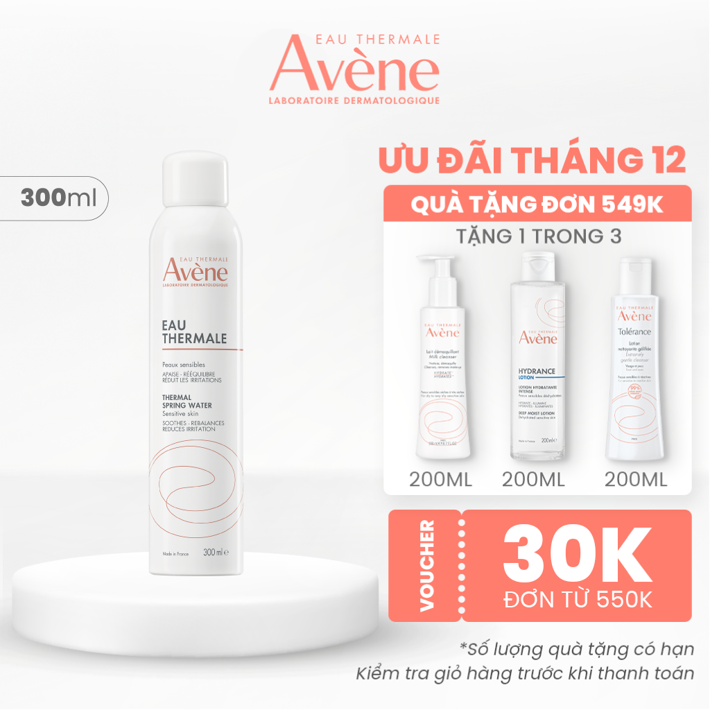 Xịt khoáng cấp ẩm Eau Thermale Avène EAU THERMALE giúp làm dịu và bảo vệ da