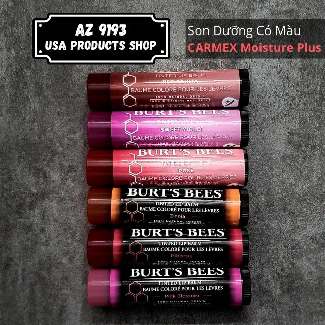 Son dưỡng có màu burt's bees tinted lip balm 4.25g - hàng mua tại mỹ, màu tự nhiên, thành phần dưỡng ẩm cao - az9193