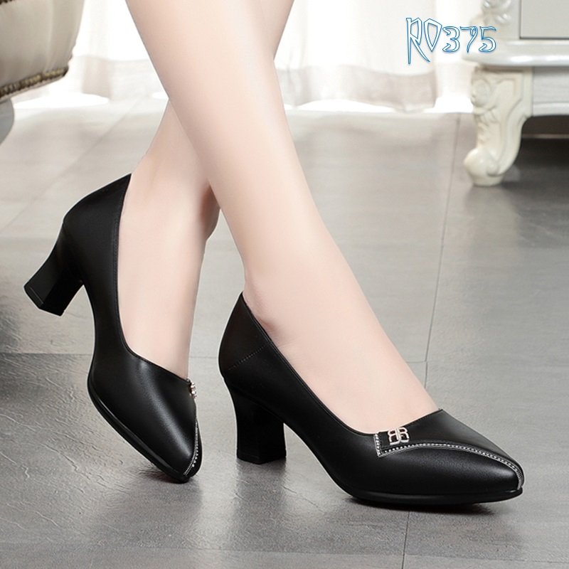 giày cao gót nữ ROSATA mẫu RO375 cao 5 phân màu đen - đỏ - kem