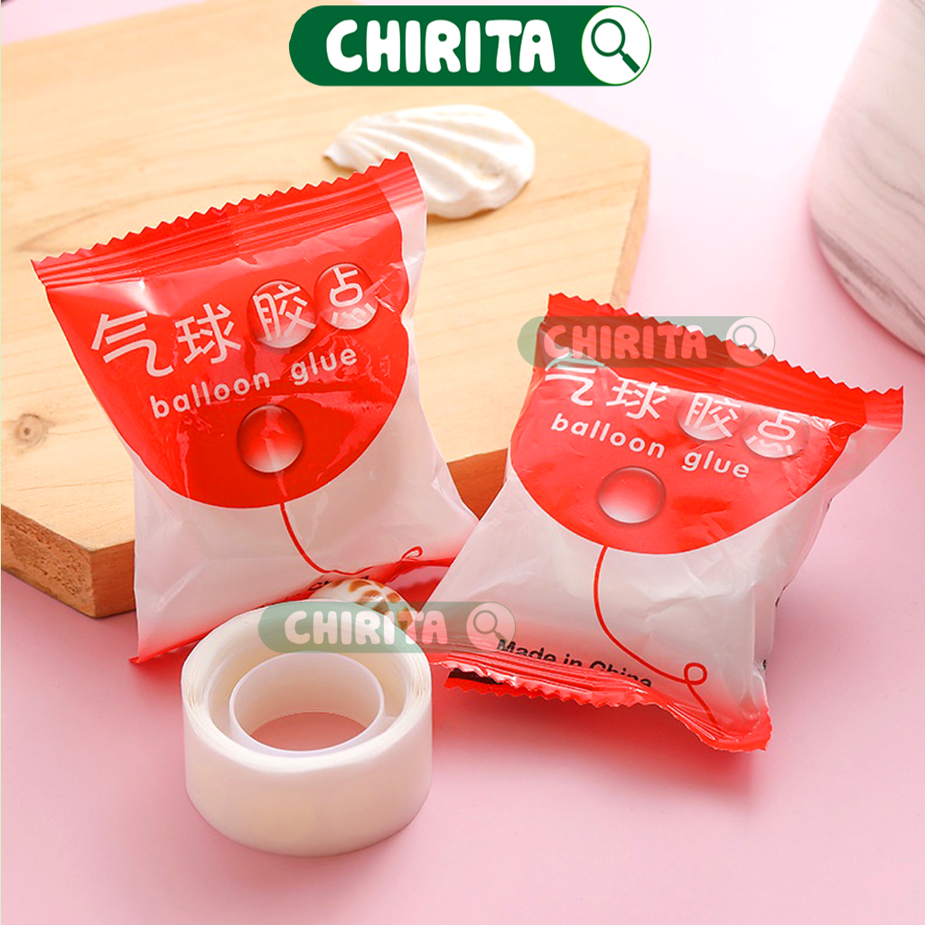 Băng Dính 2 Mặt Dán Bong Bóng - Cuộn Băng Keo Dán Bóng Bay Tiện Lợi Trang Trí Sinh Nhật , Các Buổi Tiệc Chirita