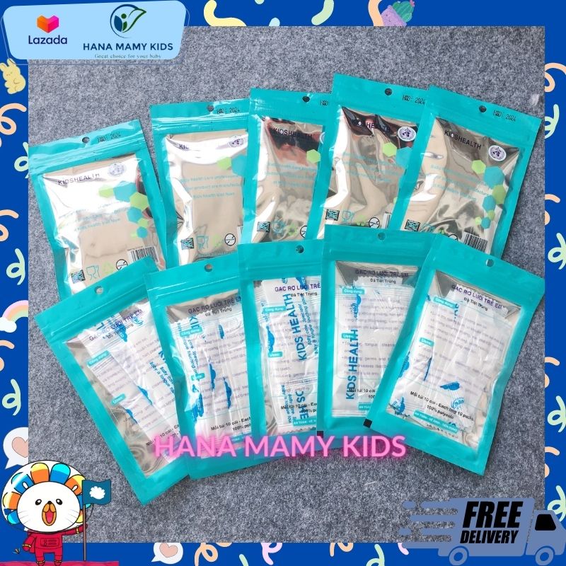 1 gói Gạc rơ lưỡi KIDSHEALTH cho bé ( gói 10 cái)