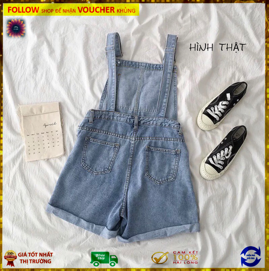 (Ảnh Thật) Yếm Jean Nữ Ngắn Mẫu Mới, Chất Bò Co Giãn Phong Cách Hàn Quốc, Dây Phối Kiểu Mới Trẻ Trung, Năng Động Thời Trang Cao Cấp STT Y3