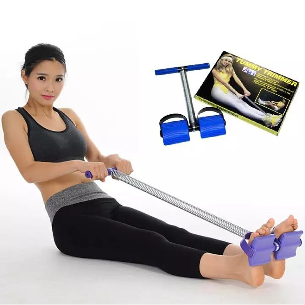Dây kéo lò xo tập cơ bụng, dụng cụ tập cơ bụng tại nhà tummy trimmer