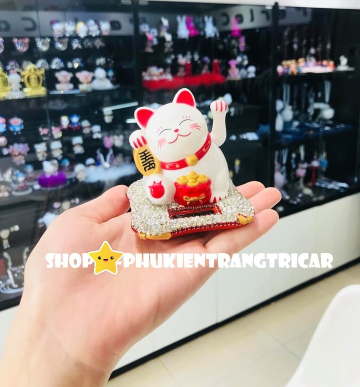 MÈO THẦN TÀI CẢM ỨNG ÁNH SÁNG TRANG TRÍ TAPLO Ô TÔ
