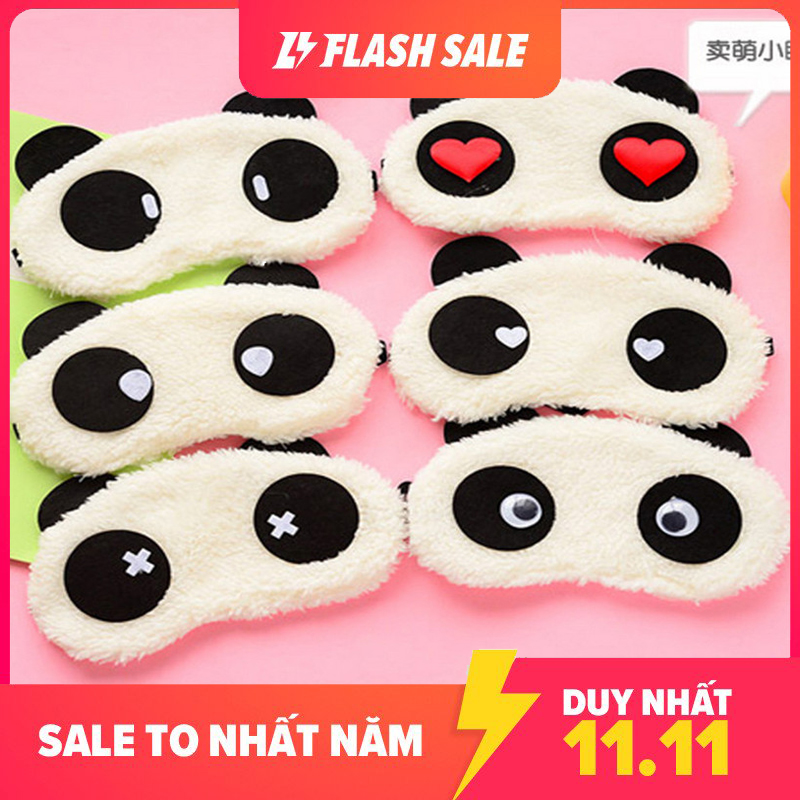Bịt mắt ngủ eyemask họa tiết gấu panda dễ thương cho mẹ và bé yêu - yoosoo mall - nhiều biểu cảm dễ thương lựa chọn