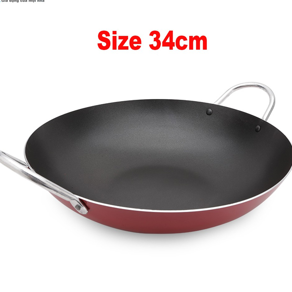 CHẢO CHIÊN XÀO CAO CẤP CÓ QUAI CẦM 2 BÊN KÍCH THƯỚC 34CM SÂU LÒNG - DỤNG CỤ NẤU ĂN CẦN THIẾT CHO CĂN BẾP NHÀ BẠN