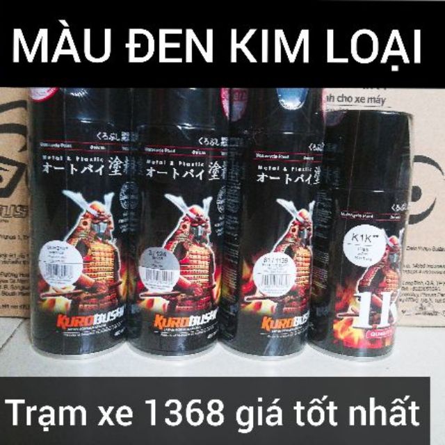 Combo sơn samurai màu đen bóng camay ánh kim 1139 gồm 4 chai đủ quy trình bền đẹp