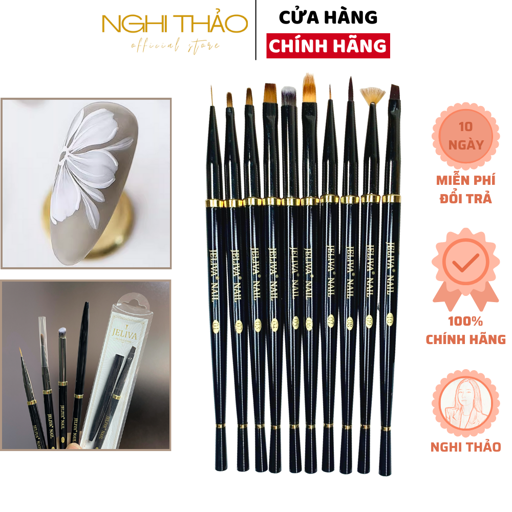 Bộ cọ nail jeliva cao cấp 10 cây nghi thảo
