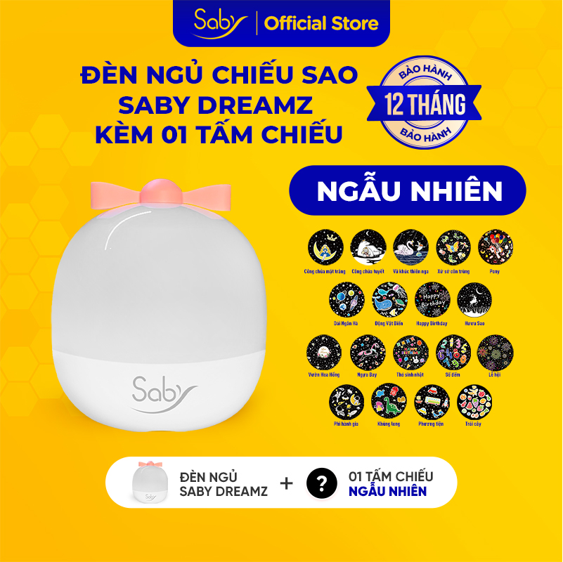 [LAZADANEWYEAR giảm 12% cho đơn từ 299k]Đèn ngủ chiếu sao Saby Dreamz kèm 1 tấm phim chiếu Ngẫu Nhiên, đèn chiếu sao 3D dải ngân hà, đại dương trang trí phòng ngủ cho bé - Bảo hành 12 Tháng, tặng bao lì xì Tết