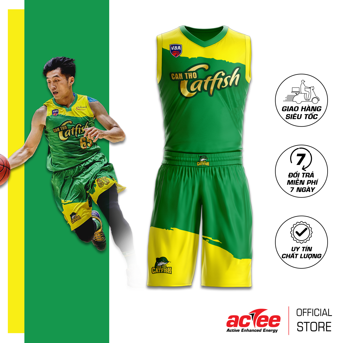 Đồ bóng rổ actee cantho catfish mùa giải vba 2020