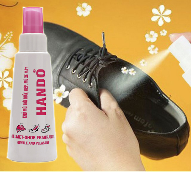 Chai xịt khử mùi hôi chân,hôi giày mũ bảo hiểm Hando 120ml (Hương Quế)