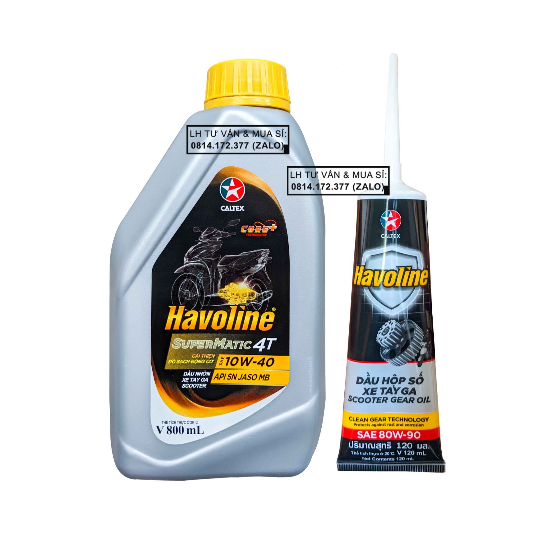 Dầu nhớt tay ga Caltex Havoline Super Matic 10w40 800ml + Nhớt Lap Havoline