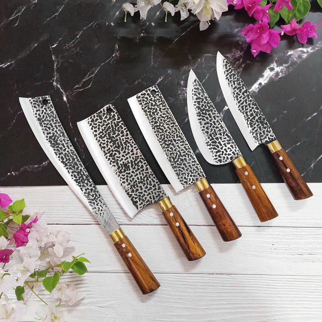 Dao nhà bếp thép nhíp dập vân 2 mặt cao cấp. đức nhung store