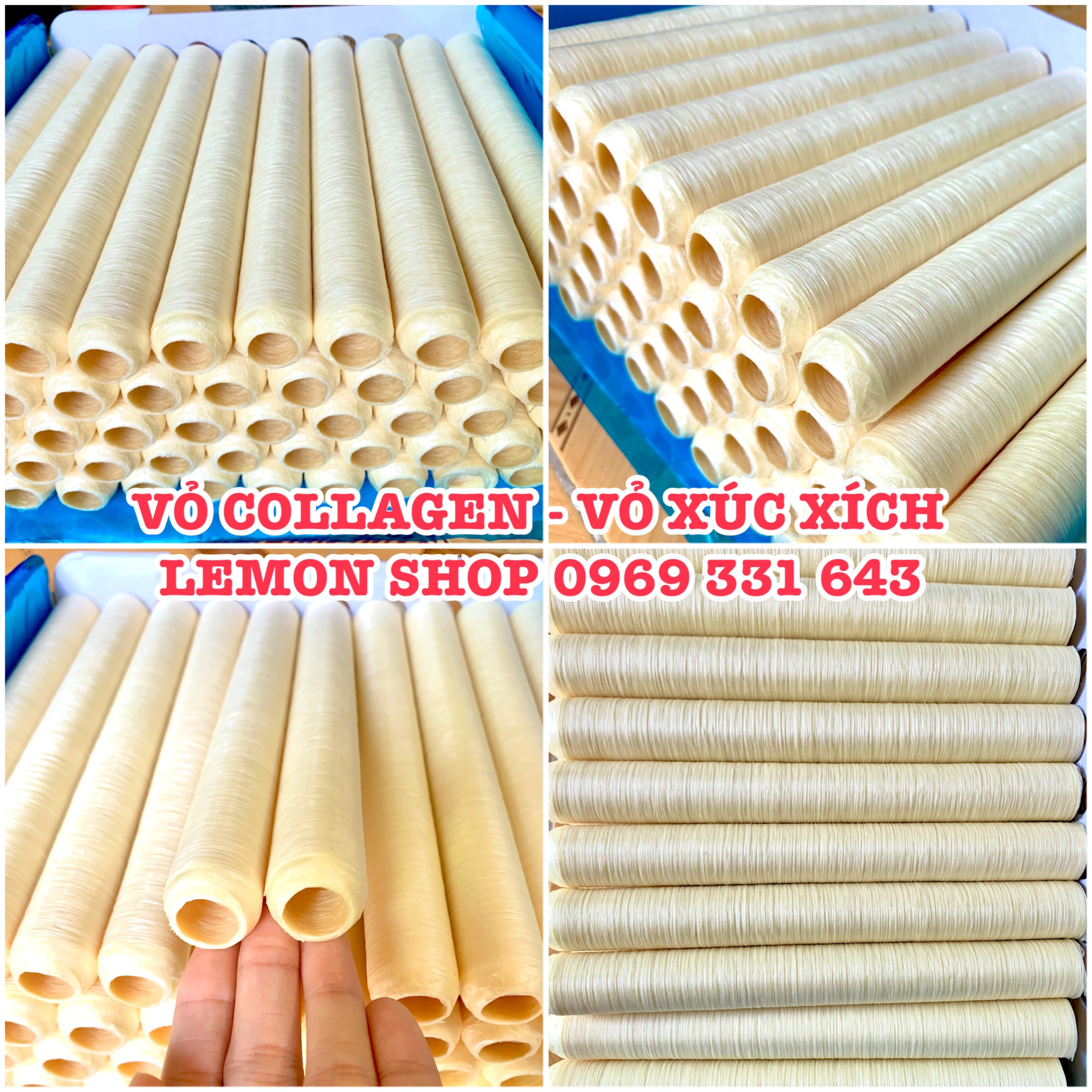 Combo 5 Vỏ xúc xích Collagen size 25mm Viscofan Đức làm xúc xích, lạp xưởng (loại 1 NDX)