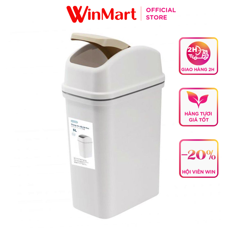 -Thùng rác nắp lật Inochi 5L