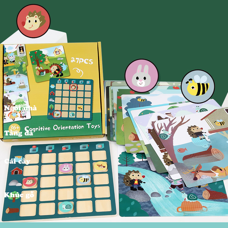 Đồ chơi tương tác phát triển tư duy logic broad game tìm vị trí đúng cho các khối hình