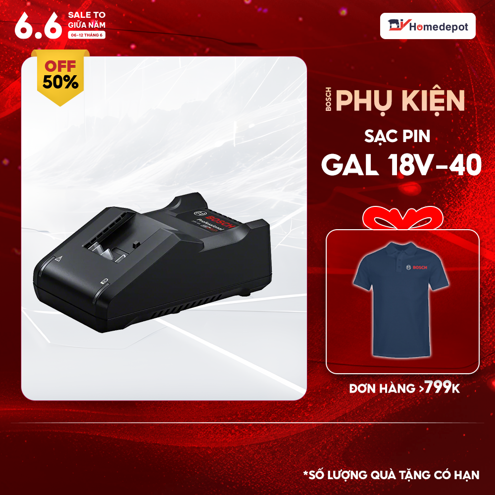 Sạc nhanh bosch gal 18v-40