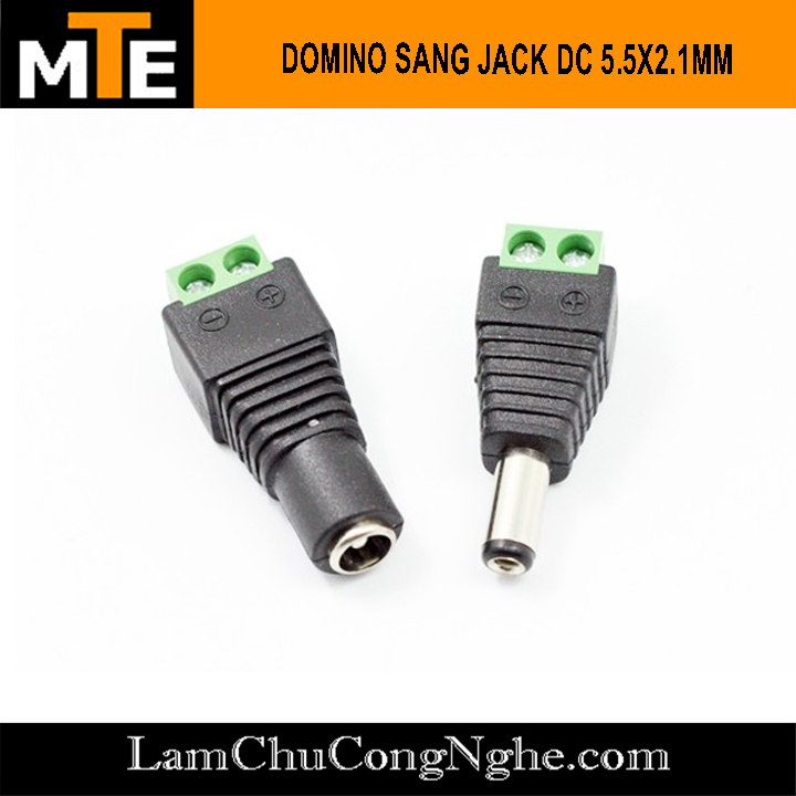 Cặp đầu chuyển domino sang giắc DC đực - cái DC 5.5-2.1mm
