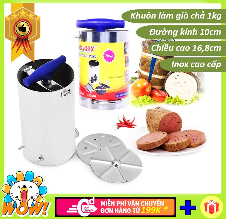 [HCM]Trọn bộ khuôn làm giò chả 1kg inox 304 cao cấp cực dày (hàng VN xuất khẩu loại 1)