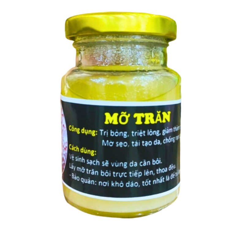 Mỡ trăn nguyên chất triệt lông, dịu bỏng, mờ rạn da hũ 100ml- 500ml