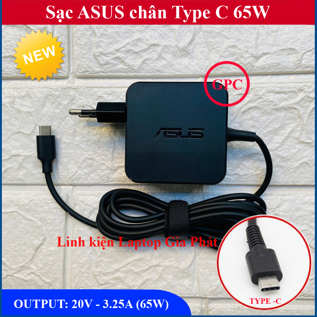 Sạc laptop asus 20v - 3.25a - 65w chân c type c usb c