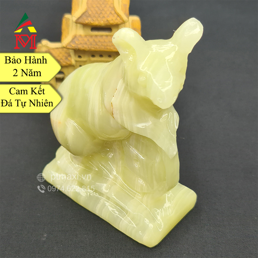 Tượng Phong Thuỷ Tuổi Tý, Chuột. 12 Con Giáp Đá Ngọc Onyx Xanh