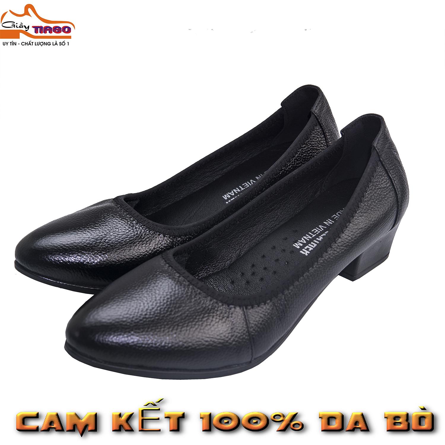 giày nữ công sở da bò 4cm  4PTA