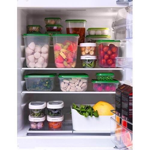 [HCM]Bộ 17 hộp nhựa đựng thực phẩm M133 - Giao mẫu nhiên (Bộ tròn/vuông) Kích thước nhỏ gọn dễ sắp xếp trong tủ lạnh. Hộp đựng trong suốt với nắp màu xanh lá cây lịch sự giúp can bếp của bạn them phần sinh động