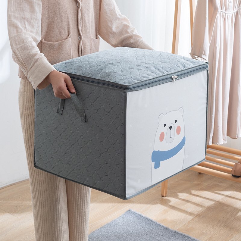 Túi đựng quần áo chăn màn ga gối cỡ lớn, hộp vải đựng quần áo gấp gọn chắc chắn